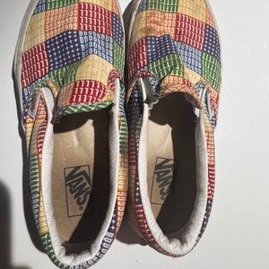 Vans Kids Colorful Patchwork Slip-On Sneakers